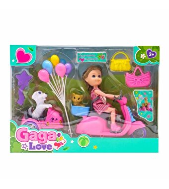 Gaga Love ve Köpeği Motosiklet Gezisi Pembe