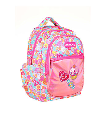 Kaukko Kids Aynalı Nakışlı Cupcake Pembe Okul Çantası