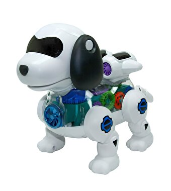Işıklı Müzikli ve Hareketli Beyaz Robot Köpek