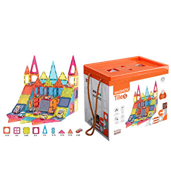 Magnetic Tiles Otopark Manyetik Yapı Blokları 112 Parça