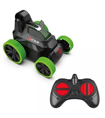 Uzaktan Kumandalı Akrobatik Zıppır Şarjlı Araba Yeşil