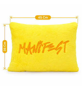 Manifest Sarı Peluş Kırlent 35×45 Cm