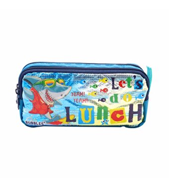 Bubbles Lets Do Lunch Hologramlı Kalem Çantası Mavi Lacivert