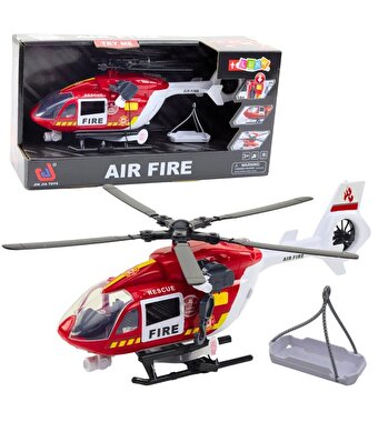 Pervaneli Işıklı ve Sesli Sürtmeli İtfaiye Helikopteri 30 Cm