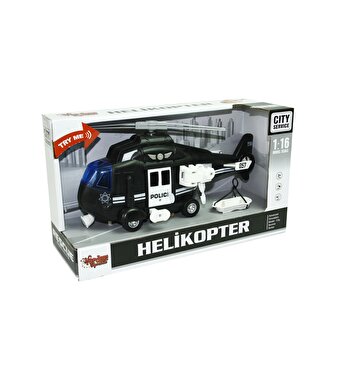 1:16 Ölçekli Sesli Işıklı Helikopter Siyah-Beyaz