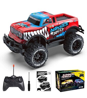 1:20 Uzaktan Kumandalı Full Fonksiyon Speed Monster Kamyonet Kırmızı