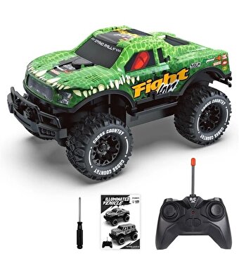 1:20 Fight Kumandalı Full Fonksi̇yon Işıklı Araba Kamyonet Yeşi̇l