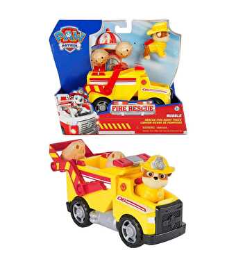 Paw Patrol Fire Rescue Figür ve Kurtarma Aracı Rubble