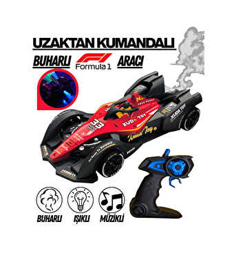 1:14 Formula Uzaktan Kumandalı Şarjlı Yarış Arabası Işıklı Sesli Duman Efektli Kırmızı Araba