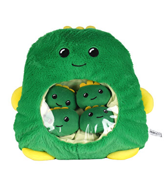 Dinozor Anne ve Mini Dino Bebekler Peluş Çanta Seti