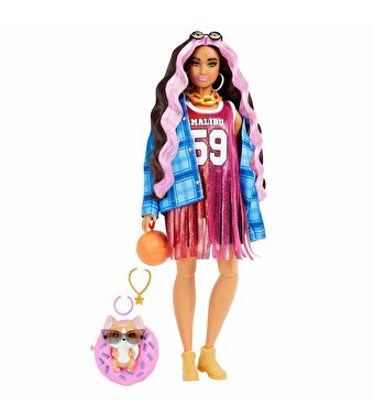 Barbie Extra Ekose Ceketli Bebek HDJ46