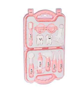 Çantalı Oyuncak Doktor Seti Pembe Dişçi Seti