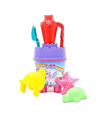 Resimli Mor Kapaklı Full Parçalı Kırmızı Suluklu Dev Kova Seti 1029