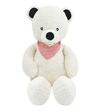 Fularlı Favori Ayı Peluş Beyaz 80 cm.