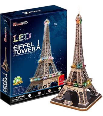 Fransa Eiffel Kulesi LED Işıklı 3D Puzzle 82 Parça