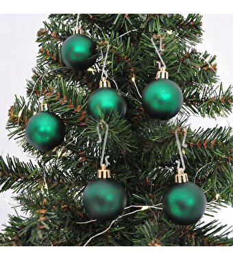 Ağaç Süsleme Topları 6'lı Set Mat Yeşil 4 Cm