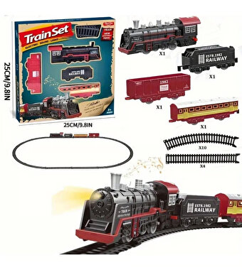 Sesli ve Buharlı Lokomotif 13 Parça Tren Seti
