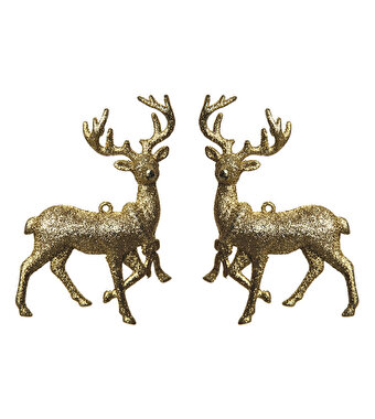 Yılbaşı Ağacı Süsü 2'li Geyik Figürü