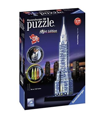 Chrysler Binası-Night Puzzle 3D 216 Parça
