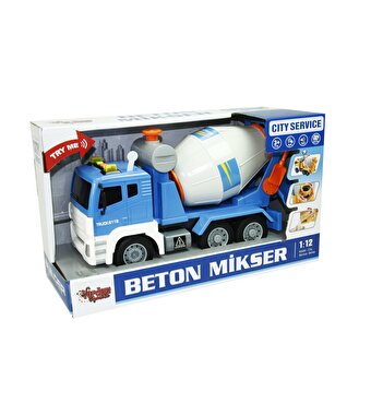 1:16 Ölçekli Sesli Işıklı Beton Mikseri Mavi