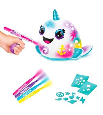 Airbrush Plush Sürpriz Squishy Paint Bucket Narwhal