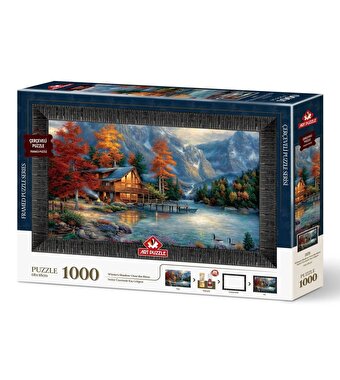 Nehir Üzerinde Kış Gölgesi Çerçeveli Puzzle 1000 Parça