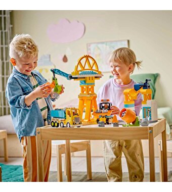 LEGO DUPLO Kasabası 3'ü 1 Arada İnşaat Sahası ve Araçları 10476