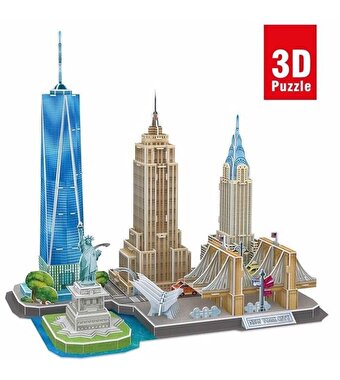 Cubic Fun City Line Serisi New York City 3D Puzzle 123 Parça