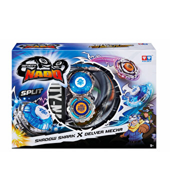 Infinity Nado Split Serisi 2'li Set Shadow Shark & Delver Mecha (Gölge Köpekbalığı & Zırhlı Delici