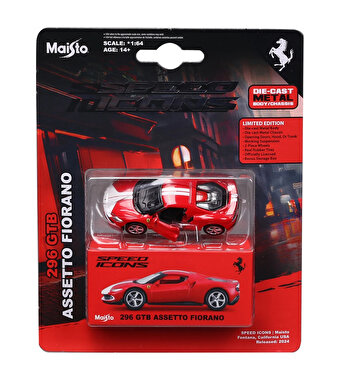 1:64 Speed Icons Koleksiyon Araçlar 296 Gtb Assetto Fiorano Kırmızı