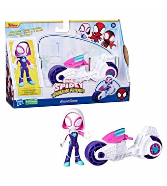 Spider And His Amazing Friends Motosiklet Ve Figür Ghost Spider F7461