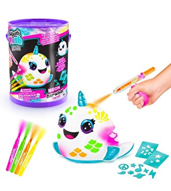 Airbrush Plush Squishy Peluş Neon Narwhal