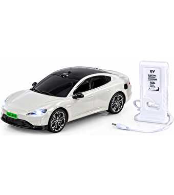 Uzaktan Kumandalı Elektrikli Spor Araba ve Şarj İstasyonu Beyaz