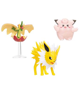 Pokemon Battle 3'lü Fi̇gür Seti̇ Flapple Jolteon Clefairy