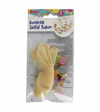 Şeffaf Konfetili Balon 4'lü