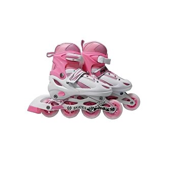 Işıklı 4 Tekerlekli Ayarlanabilir Paten Pembe 34-37