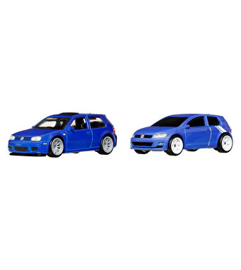 Hot Wheels 2'li̇ Premi̇um Araba 2004 Volkswagen Gold R32 & Volkswagen Golf JHW49