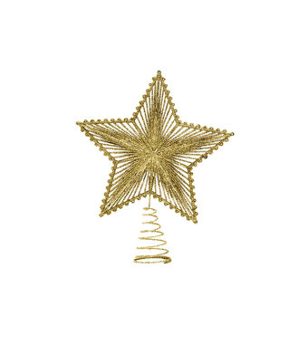 Yılbaşı Ağacı Tepe Süsü Yıldızı Gold