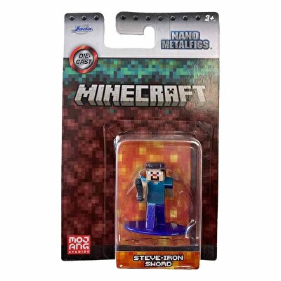Minecraft Nano Tekli Metal Figür Steve Iron Sword