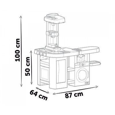 Smoby Tefal 2in1 Sesli Çamaşır Makineli Mutfak Seti