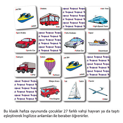 Kırkpabuç Taşıtlar Hafıza Oyunu 54 Parça