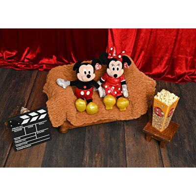 Ty Parlak Kırmızı Elbiseli Minnie Mouse Sesli Peluş 30 cm.