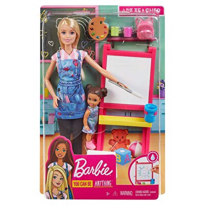 Barbie ve Meslekleri Oyun Setleri Resim Öğretmeni Sarı Saçlı GJM29