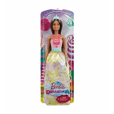 Barbie Dreamtopia Prenses Barbie Bebekler Sarı Etekli Kumral FJC96