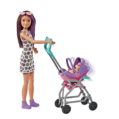 Barbie Bebek Bakıcılığı Oyun Seti Gezdirme Temalı GXT34