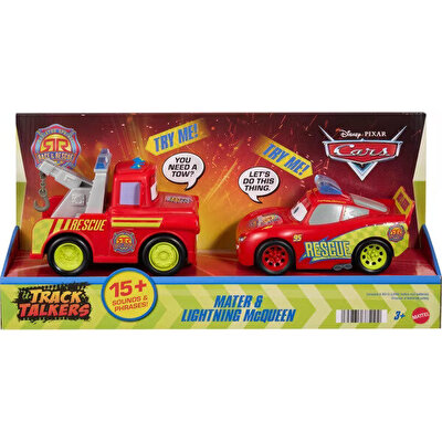 Disney Pixar Cars Track Talkers Şimşek McQueen ve Mater Sesli Araç Seti JMT56