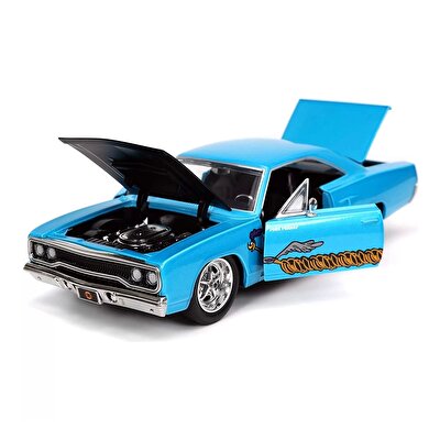 Jada Looney Tunes Roadrunner Plymouth 1970 1:24 Ölçek Araba ve Figür 7 Cm