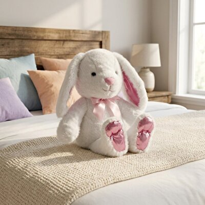 Beyaz Peluş Tavşan 50 Cm