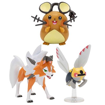 Pokemon Battle 3'lü Fi̇gür Seti̇ Dedenne Lycanroc Ninjask