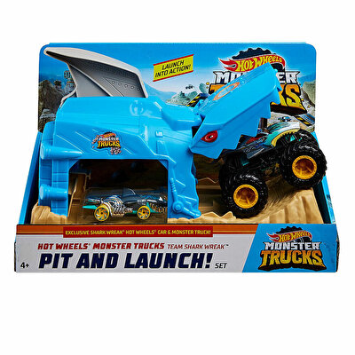 Hot Wheels Monster Trucks Fırlatıcılı Oyun Seti Shark Wreak GKY03